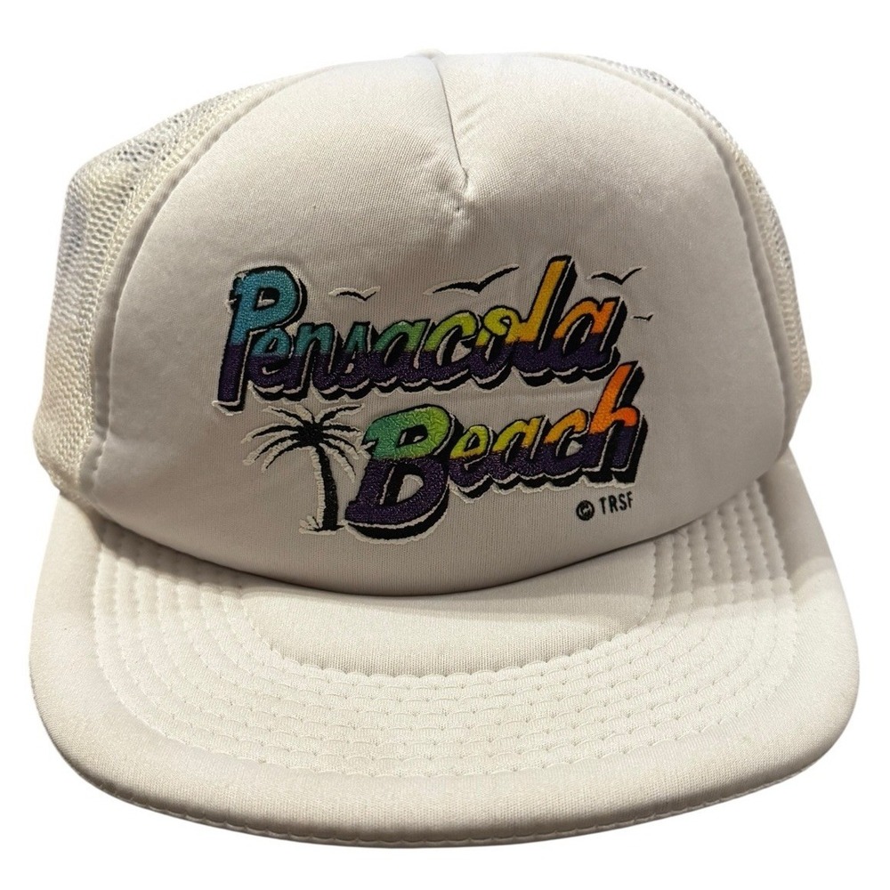 Vintage Pensacola Beach Trucker Hat Snapback Mesh Cap USA